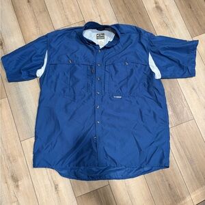 Drake Blue Casual Button Down Shirt